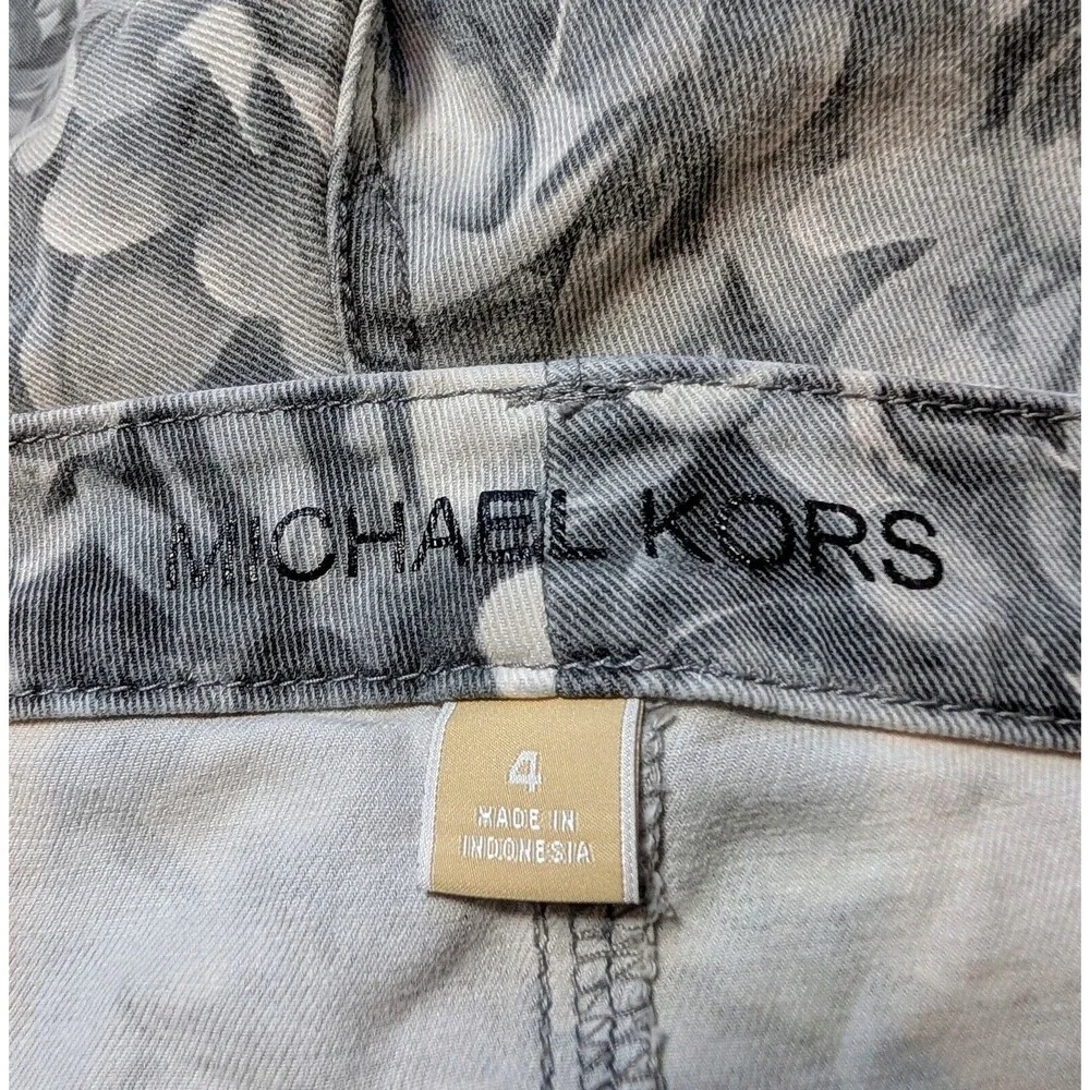 MK Michael Kors Wildflower Floral Skinny Jeans Size 4 Designer Preppy